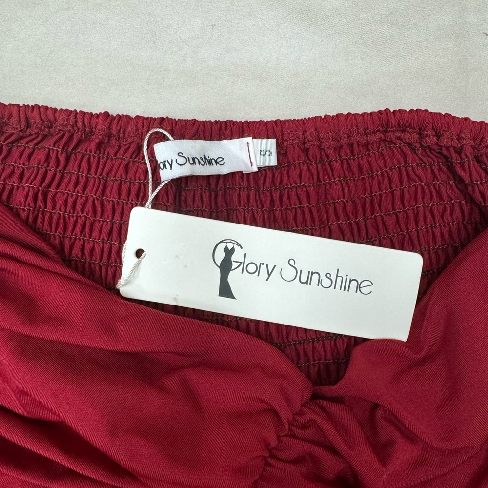 NWT Glory Sunshine Red Strapless dress - Picture 3 of 6